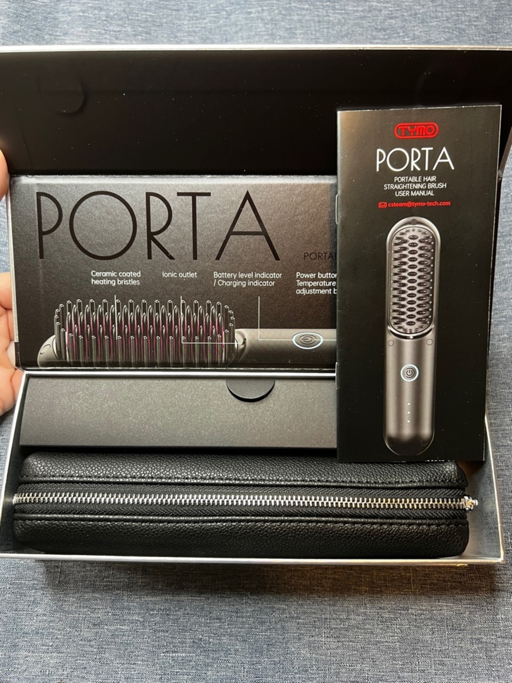 TYMO Porta Cordless Hair Straightener Brush, Portable Mini NEW OPENED BOX